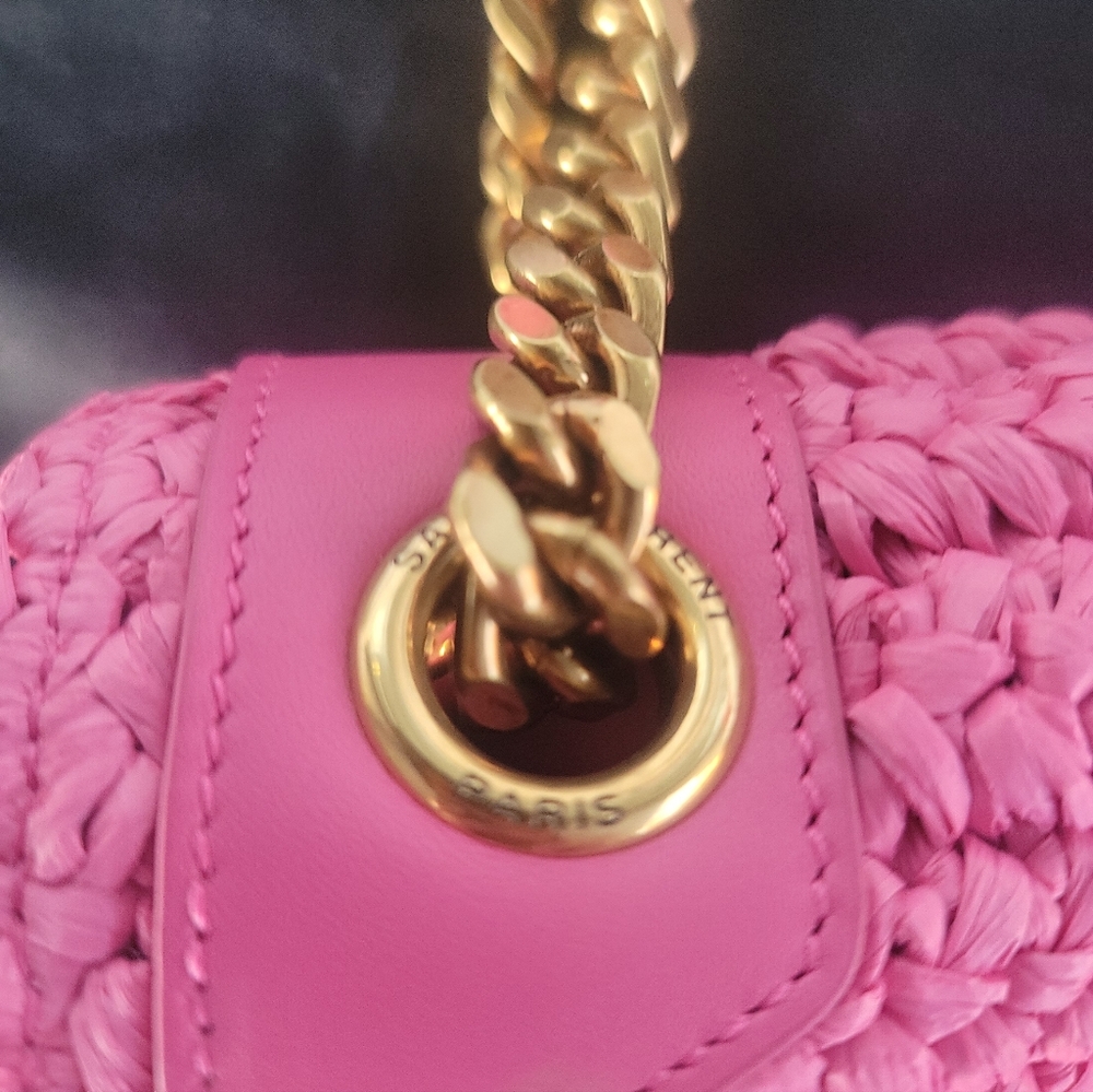 YSL Pink Raffia Bag - Picture 7 of 16